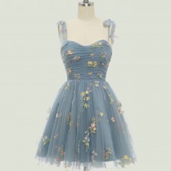 Short Homecoming Dress Cute Spaghetti Straps Cocktail Prom Dress