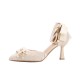 Women's Pearl Flower Decoration Fine High Heels