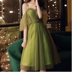 Green Tulle Prom Dress Green Homecoming Dress