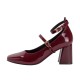 Aesthetic Patent Leather High Heel Square Toe Chunky Heel Women's Shoes