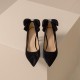 Women's Thin High Heel Bow Rhinestone Tassel Prom Party Pumps