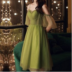 Green Tulle Prom Dress Green Homecoming Dress