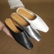 Women's Handmade Leather Minimalist Flat Comfort Mule Shoes