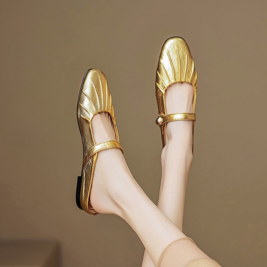 Women's Shell Pattern Buckle Comfort Mule Shoes