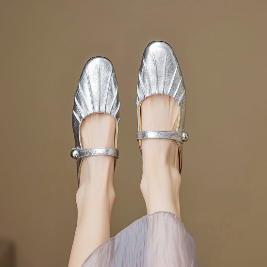 Women's Shell Pattern Buckle Comfort Mule Shoes