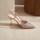 Womens Sequins Pointed Toe Stiletto Heels Wedding Shoes