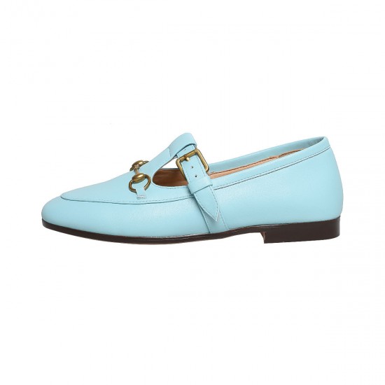 Womens Leather T-buckle Mules Summer Mray Jans Shoes