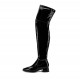 Thigh High Boots No Heel Women Patent Leather Elastic Boots Plus Size