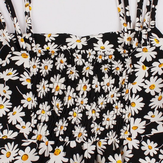 Summer Daisy Vintage Spaghetti Strap Dress