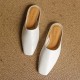 Women's Handmade Leather Minimalist Flat Comfort Mule Shoes