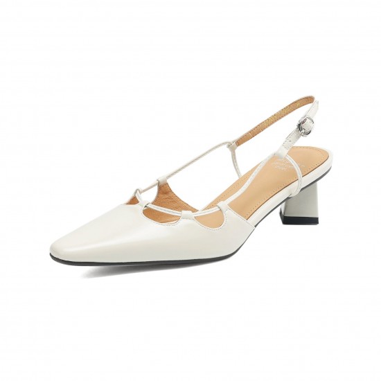 Women's Leather Elegant & Sophisticated Pointed Toe Heels Sandals