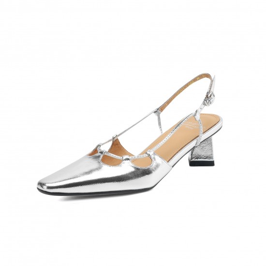 Women's Leather Elegant & Sophisticated Pointed Toe Heels Sandals