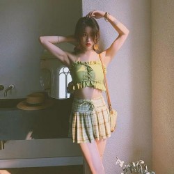 Ruffle Suspenders Two Piece Swimwear