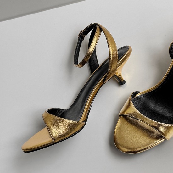 Women's Handmade Stylish Open Toe Kitten Heel Low Heeled Sandals