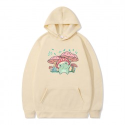 Cute Frog Sweater for Women Men Kawaii Mushroom Hoodie for Teens Couple's Clothes
