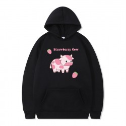 Cute Strawberry Cow Sweater for Women Men Hoodie for Teens Couple's Clothes