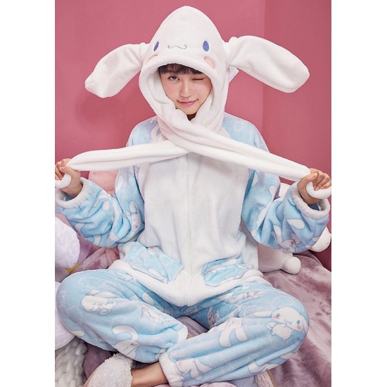 Kawaii Cartoon Cute Puppy Ears Plush Pajama Set