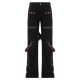 Punk Y2k Grunge Black and Pink Low Waist Denim Pants