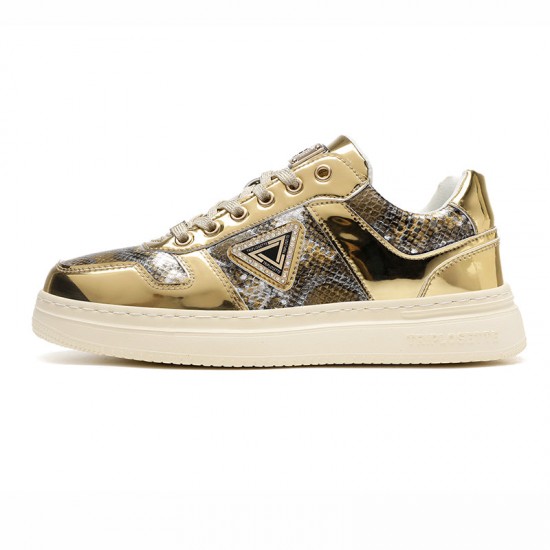 Metal Luster Couple Low-Top Skateboard Sneakers Women Men