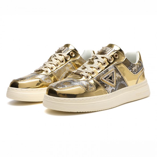 Metal Luster Couple Low-Top Skateboard Sneakers Women Men