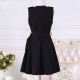 Women's Black Zipper Slim Dress Student Clothing