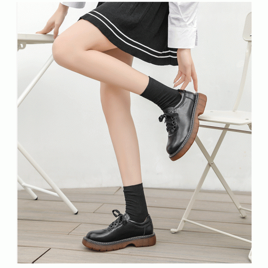 Japanese Round Toe Oxford & Lace-Up Shoes Women