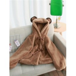 Cute Teddy Bear Hooded Jacket With Ear
