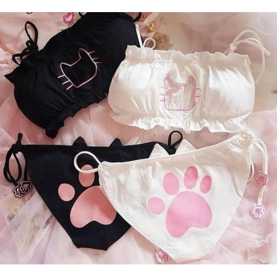 Japanese Girls Cute Cat Underwear Set