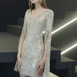 Queen Sequin Prom Short Dress