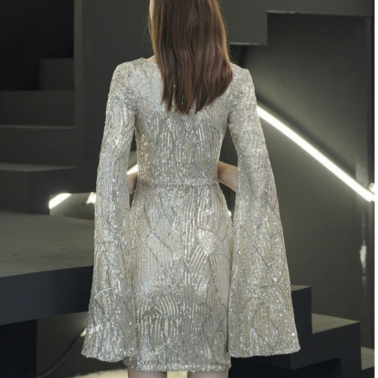 Queen Sequin Prom Short Dress