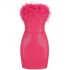 Women Sequin Bandeau Feather Prom Mini Dress