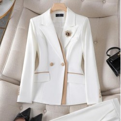 Fall Waisted Blazer Korean Version Outfit