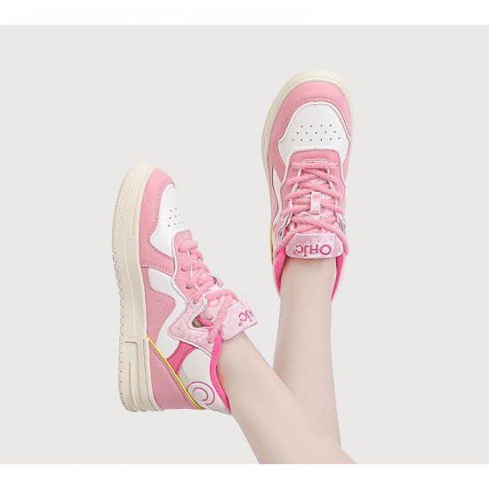 Womens Kawaii Pink Sneakers Shoes